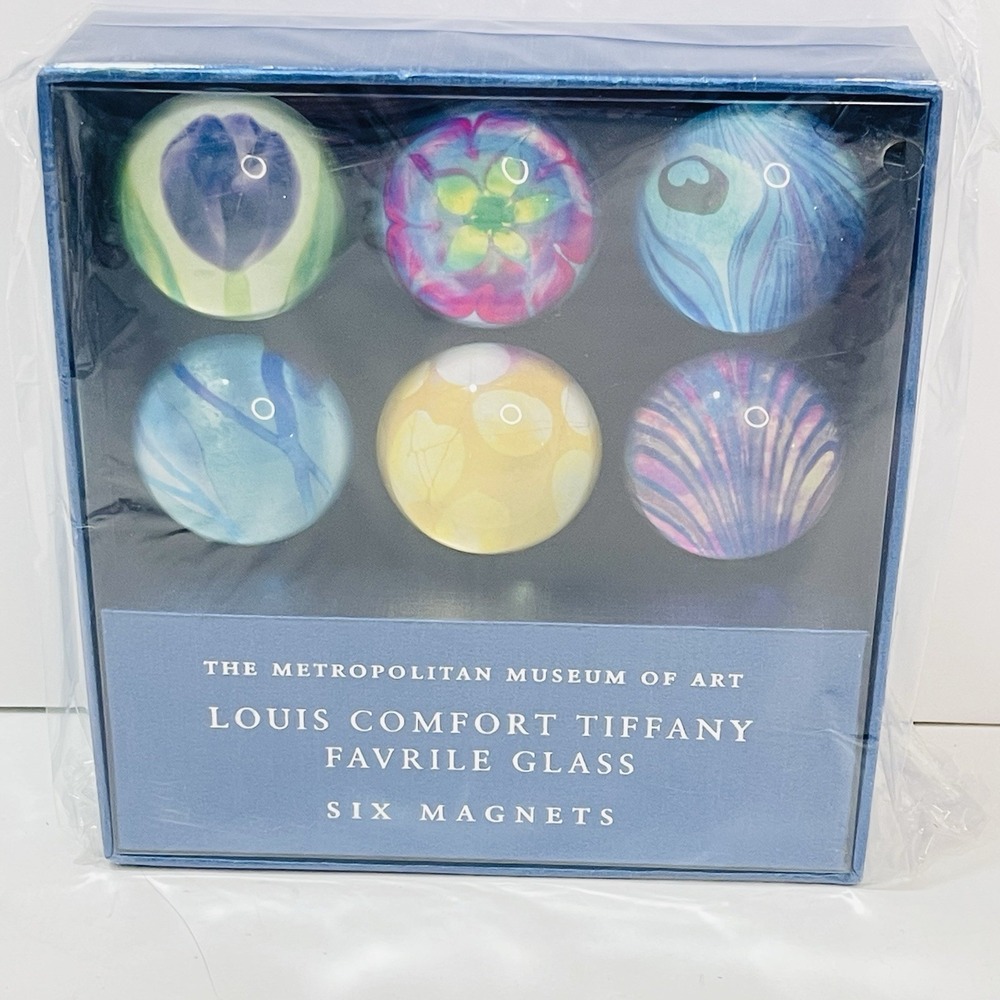 Metropolitan Museum of Art Louis Comfort Tiffany Favrile Glass Magnets Box of 6